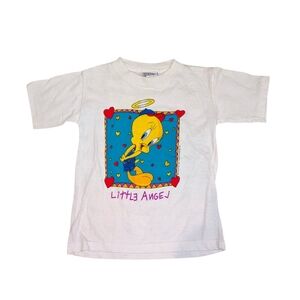 Vintage 1990s Looney Tunes Tweety Bird Little Angel T-Shirt Kids 4/5 Warner Bros